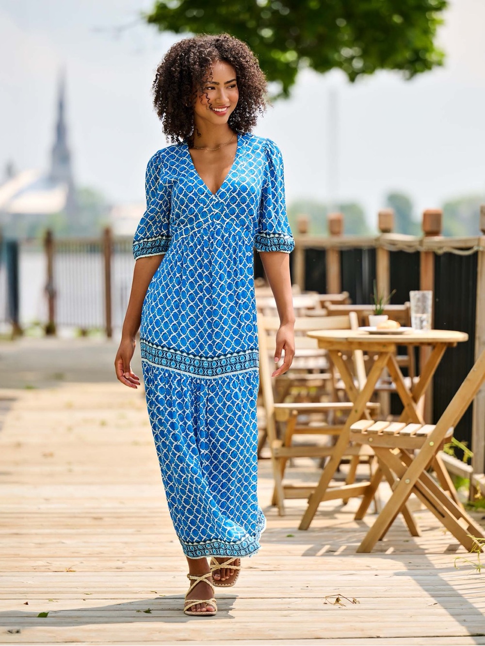 Hatley Willow Dress - Water Blue Medallion - Small